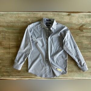 Izod Boy’s Light Gray Casual Button Down Shirt, Size 14/15